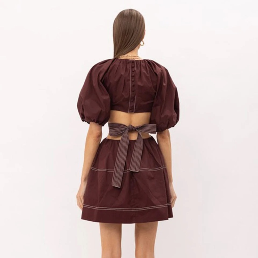 NWOT SOFIE THE LABEL Limit Cut Out Mini Dress - Mocha - Size S - Picture 3 of 9